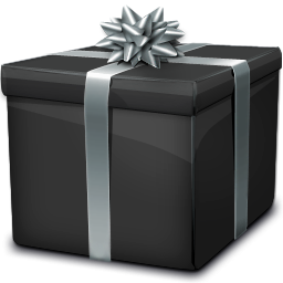 black giftbox cadeau