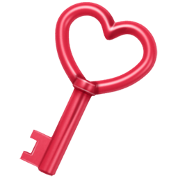 key heart love red clef
