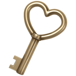 key heart love gold clef